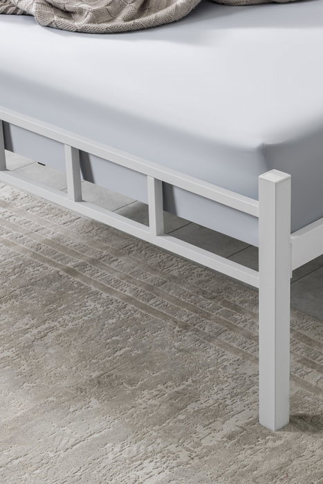 Hanah Home Cama Doble K90 Metal Blanco 120x200 cm
